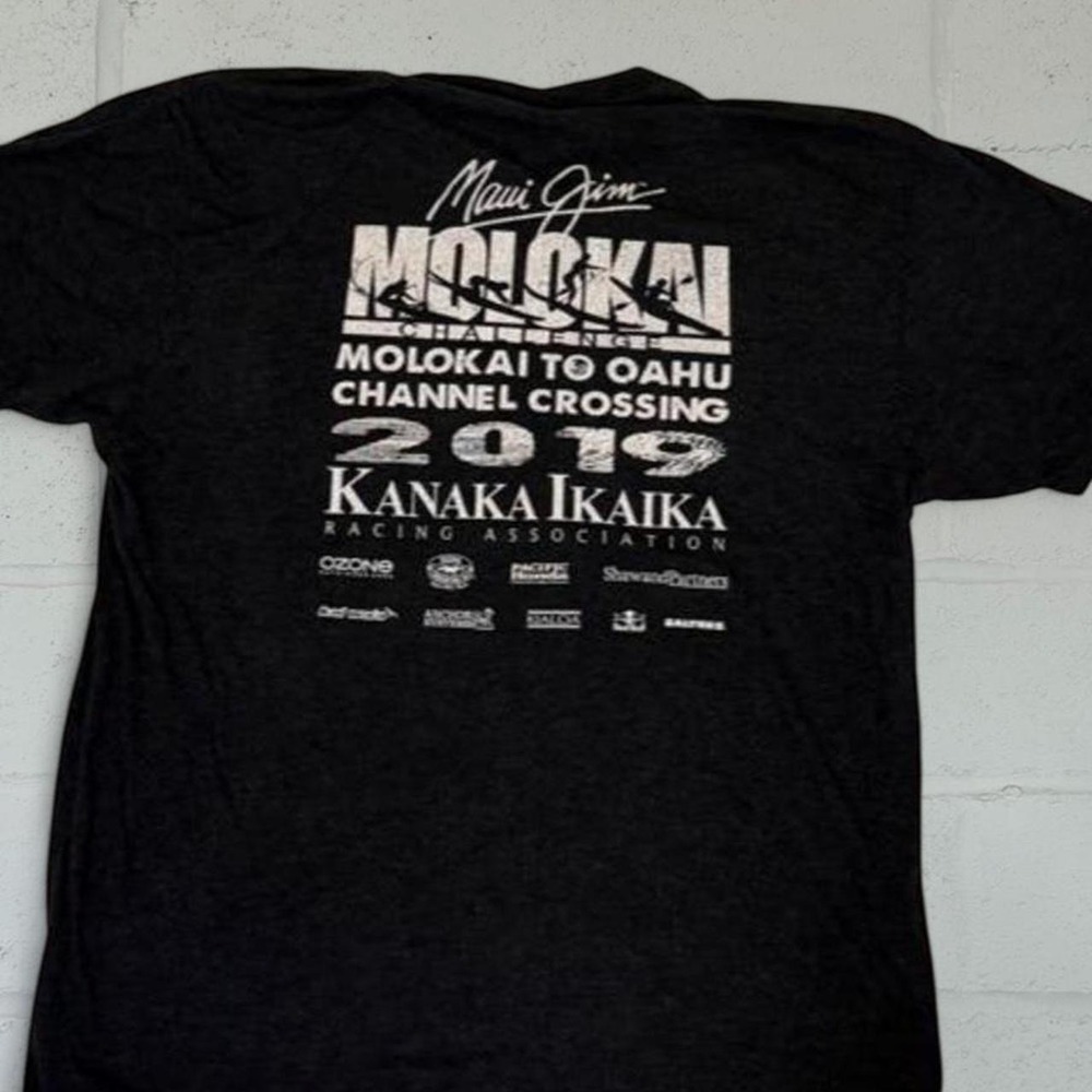 Maui Jim Molokai Channel Crossing 2019 Kanaka Ikaika Surf T-Shirt Mens Black